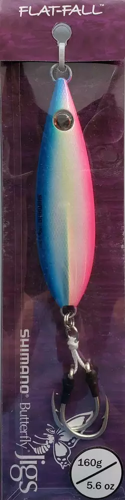 Shimano Flat-Fall Butterfly Jigs Pink Blue BFLFF160PB 4 Shimano Flat-Fall Butterfly Jigs Pink Blue BFLFF160PB