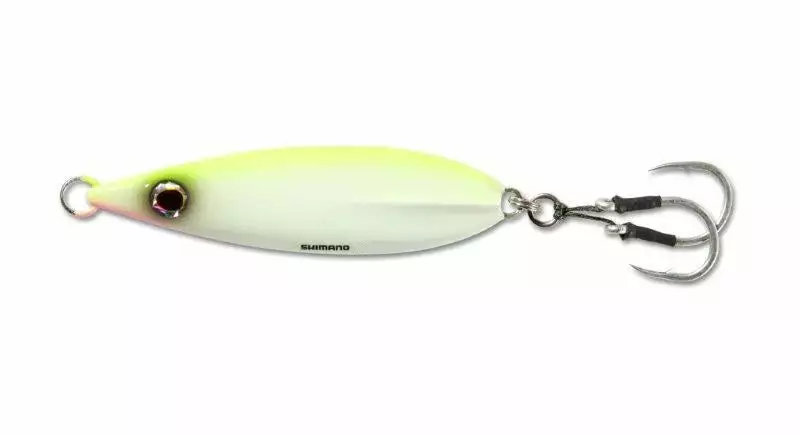 Lures & Bait Shimano Flat-Fall Butterfly Jigs Chartreuse/White BFLFF200CW 3 Lures & Bait Shimano Flat-Fall Butterfly Jigs Chartreuse/White BFLFF200CW