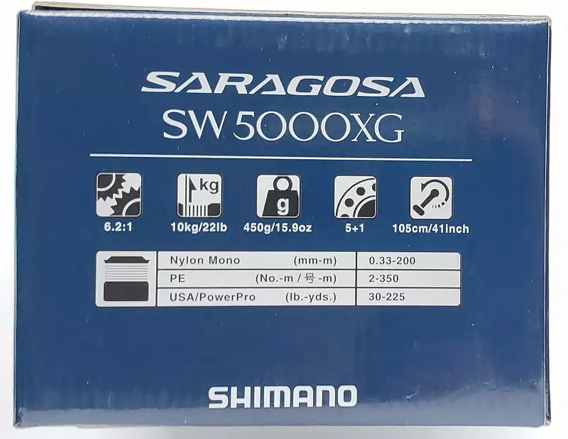 Reels Shimano Saragosa SRG5000SWAXG Spinning Reel 8 Reels Shimano Saragosa SRG5000SWAXG Spinning Reel