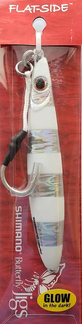 Lures & Bait Shimano Flat-Side Butterfly Jigs Zebra Glow BFLFS168ZG 3 Lures & Bait Shimano Flat-Side Butterfly Jigs Zebra Glow BFLFS168ZG