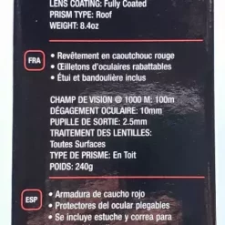 Tasco Essentials 10x25 Binocular Red 168125R