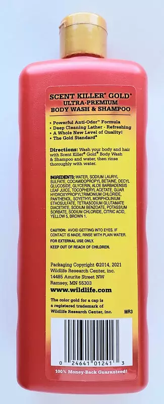 Wildlife Research Scent Killer Gold Body Wash & Shampoo 24oz 1241 Hunting 4 Wildlife Research Scent Killer Gold Body Wash & Shampoo 24oz 1241 Hunting