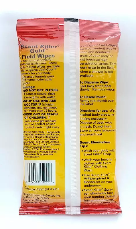 Hunting Wildlife Research Scent Killer Gold Field Wipes 24pk 1295 4 Hunting Wildlife Research Scent Killer Gold Field Wipes 24pk 1295