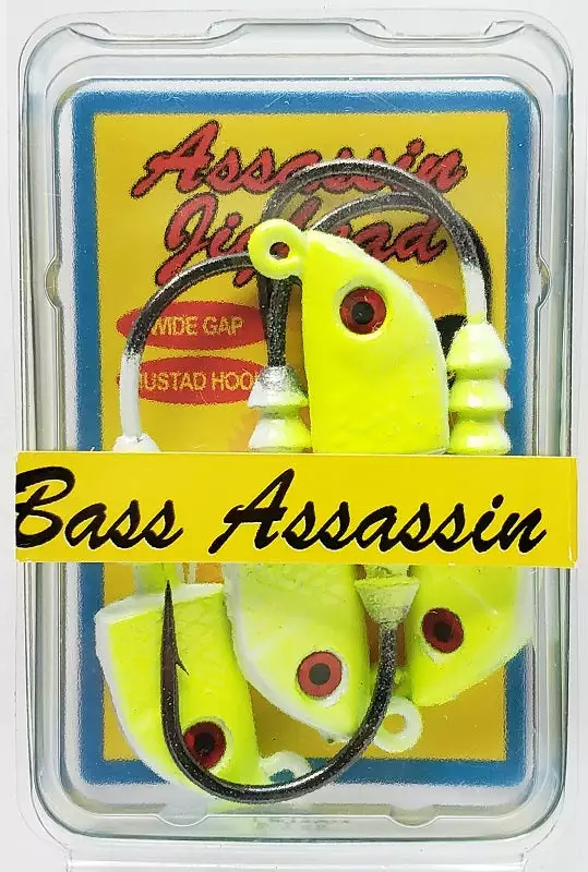 Hooks/Jig Heads Bass Assassin Flash Jighead Chartreuse 1/2oz 4pk 3 Hooks/Jig Heads Bass Assassin Flash Jighead Chartreuse 1/2oz 4pk