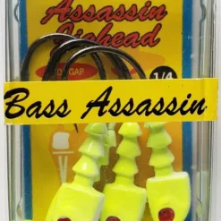 Bass Assassin Chartreuse Flash Jighead 1/4oz 4ct JA07005