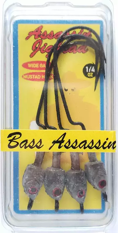 Bass Assassin Lead/Red Eye Long Shank Jighead 1/4oz 4ct JA57001 3 Bass Assassin Lead/Red Eye Long Shank Jighead 1/4oz 4ct JA57001