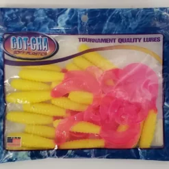 Sea Striker Got-Cha Curltail Grub Yellow/Firetail 4" 20pk