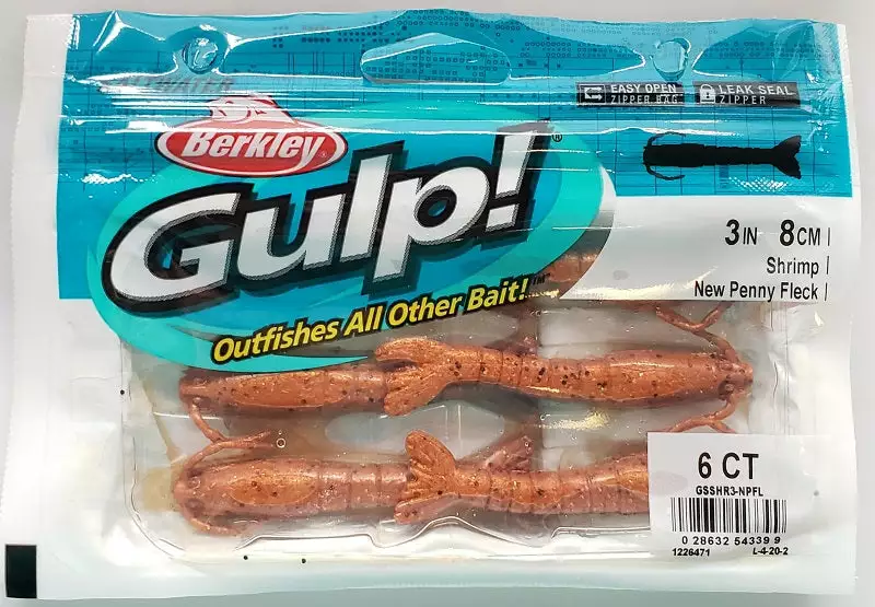 Berkley Gulp! Shrimp New Penny Fleck 3" 6pk Lures & Bait 4 Berkley Gulp! Shrimp New Penny Fleck 3" 6pk Lures & Bait