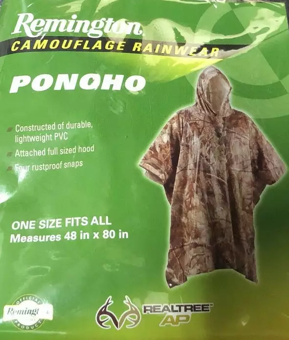 Remington Camouflage Poncho Realtree AP 8020 4 Remington Camouflage Poncho Realtree AP 8020